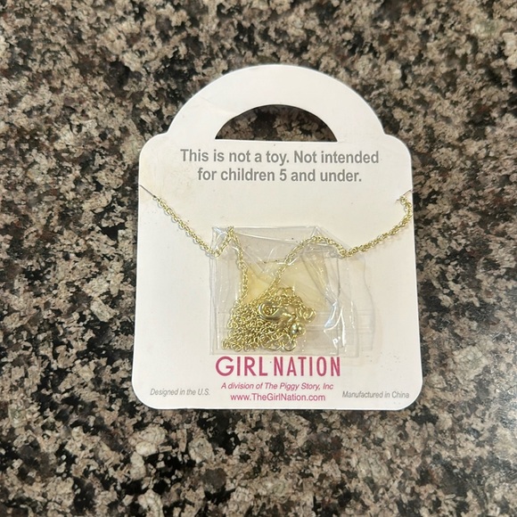 Girl Nation Unicorn Necklace NWT Charming Whimsy Stars Hearts Charm Charms - Picture 2 of 3